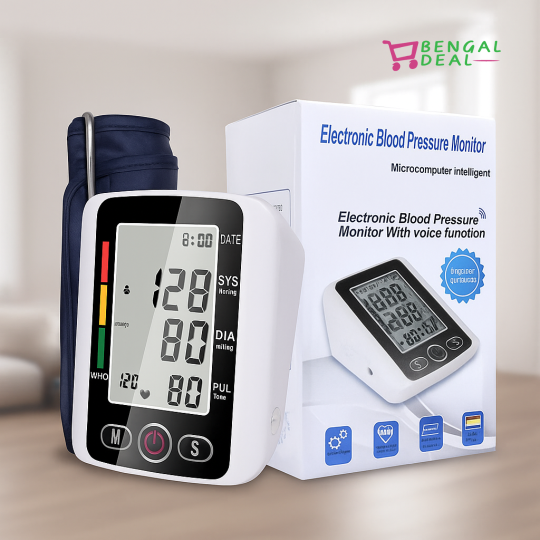 Digital Blood Pressure Monitor High Accuracy | BP Machine for Home Use | Automatic Upper Arm BP Checker | Accurate Blood Pressure Machine for Elderly | Easy BP Check Device
