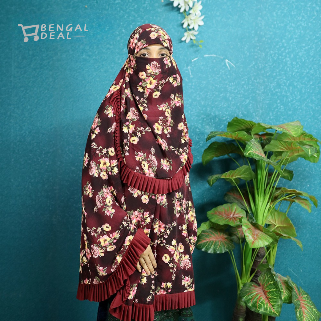 চেরি প্রিন্ট কাপড়ের ও নামাজের শর্ট খিমার (CKC-102)