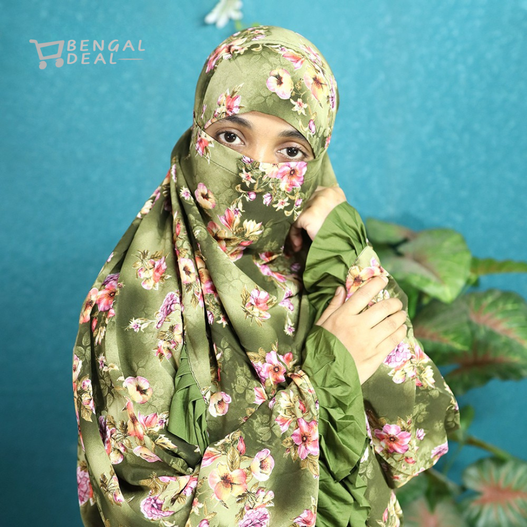 চেরি প্রিন্ট কাপড়ের ও নামাজের শর্ট খিমার (CKC-101)